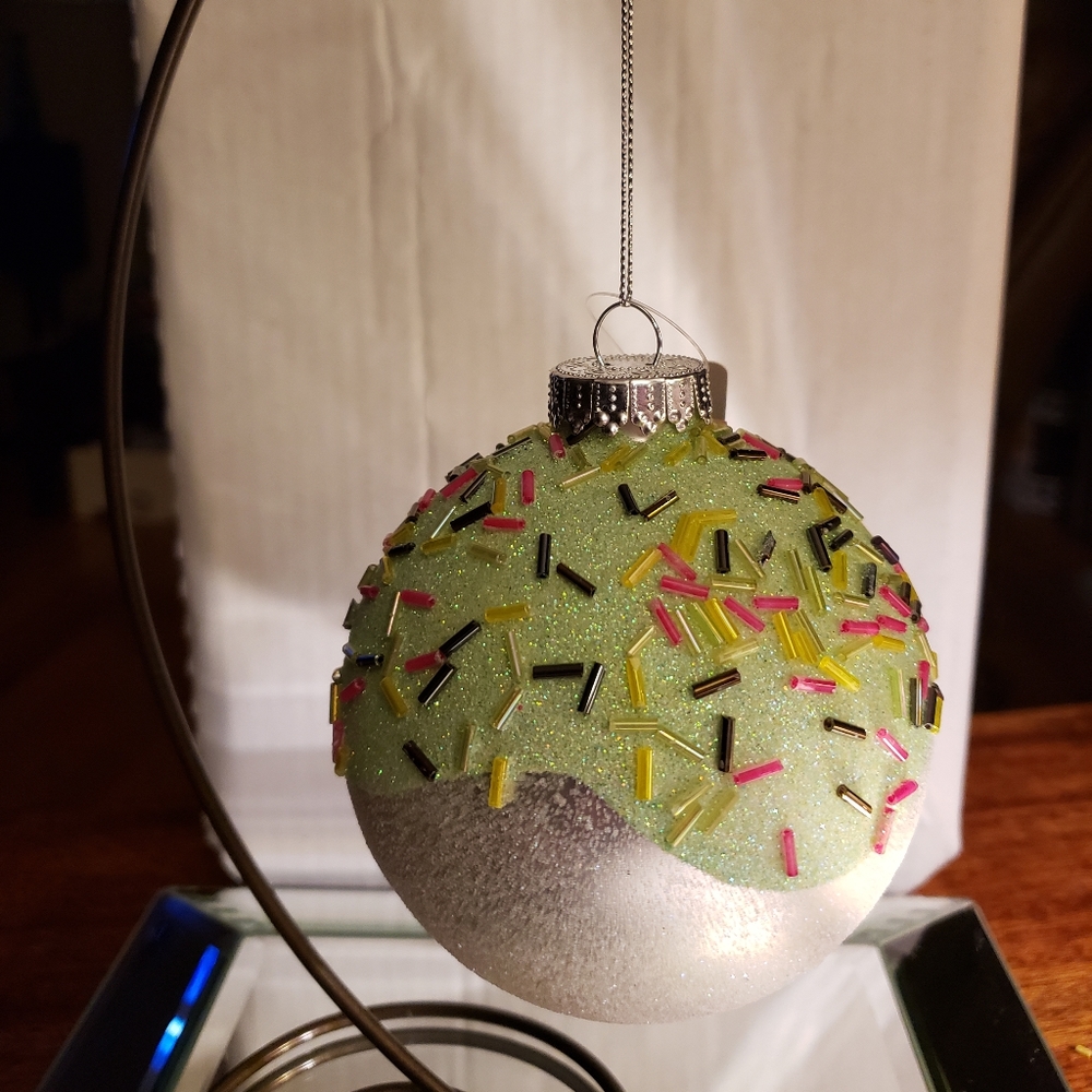 Raz Sprinkle Green Glazed Ornament Ball 4 inch